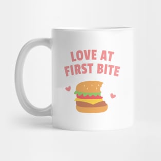 Burger Love At First Bite Funny Mug